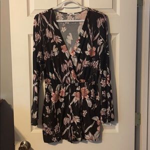 Long sleeve floral romper